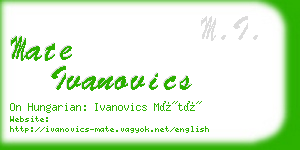 mate ivanovics business card